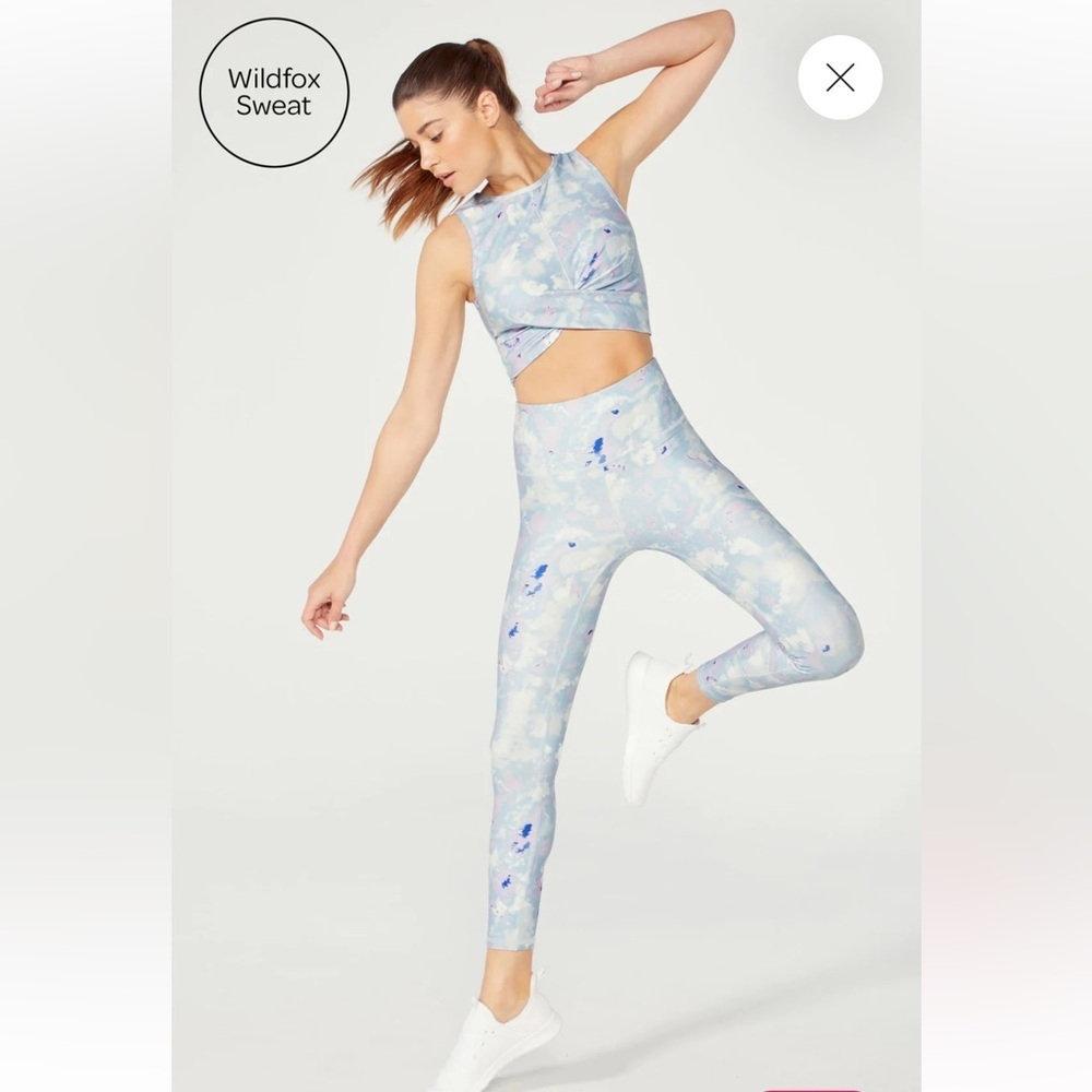 Wildfox Sweat Head in the Clouds Watercolor Tie Dye Leggings